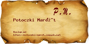 Potoczki Marót névjegykártya